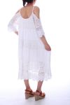 ROBE EMPIECEMENT DENTELLE 0036 BLANC - BOHEME