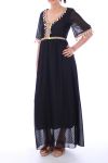 LONG DRESS HAS POM-POMS 0052 NOIR - BOHEME