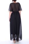 LONG DRESS HAS POM-POMS 0052 NOIR - BOHEME