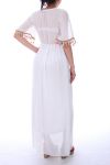 ROBE LONGUE A POMPONS 0052 BLANC - BOHEME