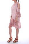 DRESS EMPIECEMENT LACE PEARLS 0035 PINK - BOHEME