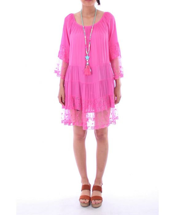 ROBE TUNIQUE DENTELLE 0051 FUSHIA - BOHEME