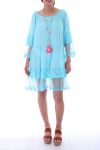 ROBE TUNIQUE DENTELLE 0051 BLEU - BOHEME