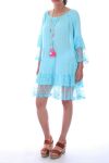 KLEID TUNIKA SPITZE 0051 BLAU - BOHEME