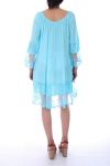 ROBE TUNIQUE DENTELLE 0051 BLEU - BOHEME