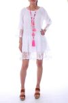 TUNIC DRESS LACE 0051 BLANC - BOHEME