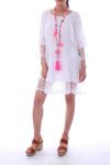 TUNIC DRESS LACE 0051 BLANC - BOHEME