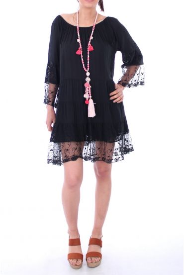 TUNIEK JURK LACE 0051 NOIR - BOHEME