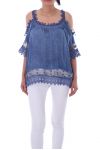 TUNIC LACE GOLDEN 0042 BLUE JEANS - BOHEME