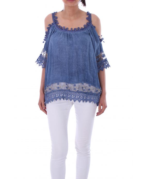 TUNIC LACE GOLDEN 0042 BLUE JEANS - BOHEME