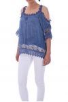 TUNIC LACE GOLDEN 0042 BLUE JEANS - BOHEME