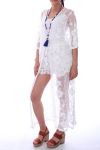 GILET LONG DENTELLE 0029 BLANC - BOHEME