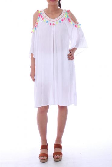 KLEID HAT BORTE 0034 BLANC - BOHEME