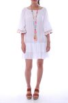 KLEID HAT BORTE 0055 BLANC - BOHEME