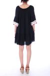 DRESS HAS POM-POMS 0055 NOIR - BOHEME