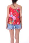 CAMISOLA FLORAL 0103 ROJO