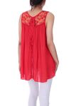 TOP SCHIENA IN PIZZO 0062 ROSSO