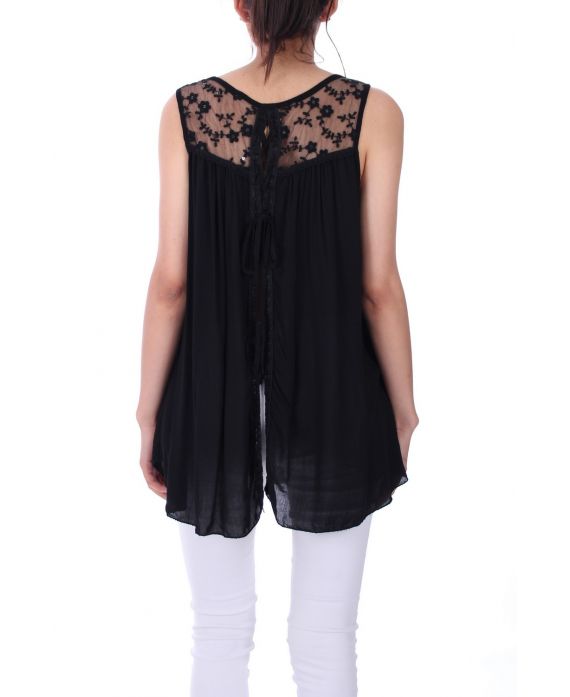 TOP BACK LACE 0062 ZWART