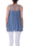 TOP DI PIZZO 0063 BLU