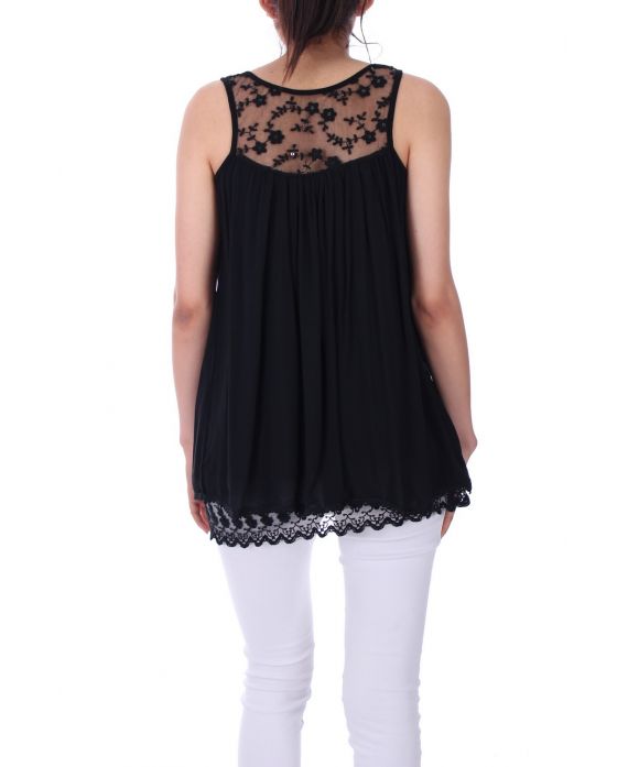 TOP DI PIZZO 0063 NERO