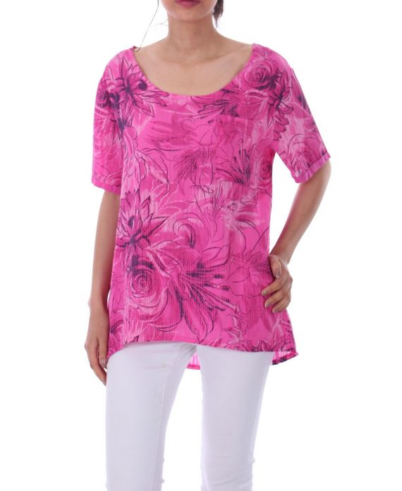 TOP PRINT POCKET 0071 FUSHIA