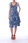 KLEID BEDRUCKTE 0072 BLAU