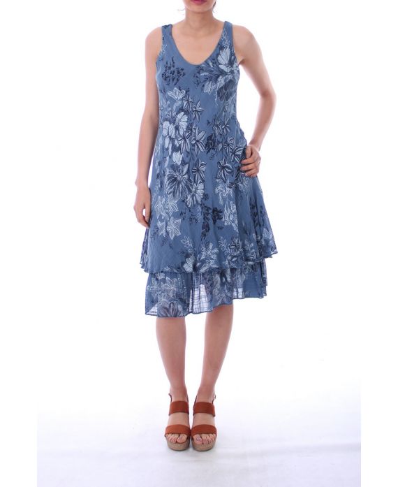 KLEID BEDRUCKTE 0072 BLAU