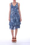 KLEID BEDRUCKTE 0072 BLAU