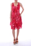 KLEID BEDRUCKTE 0072 ROT