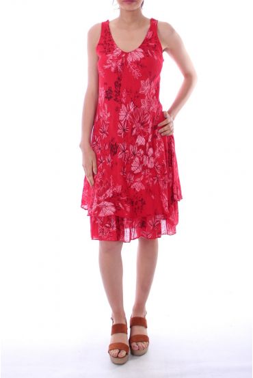 KLEID BEDRUCKTE 0072 ROT