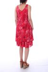 KLEID BEDRUCKTE 0072 ROT