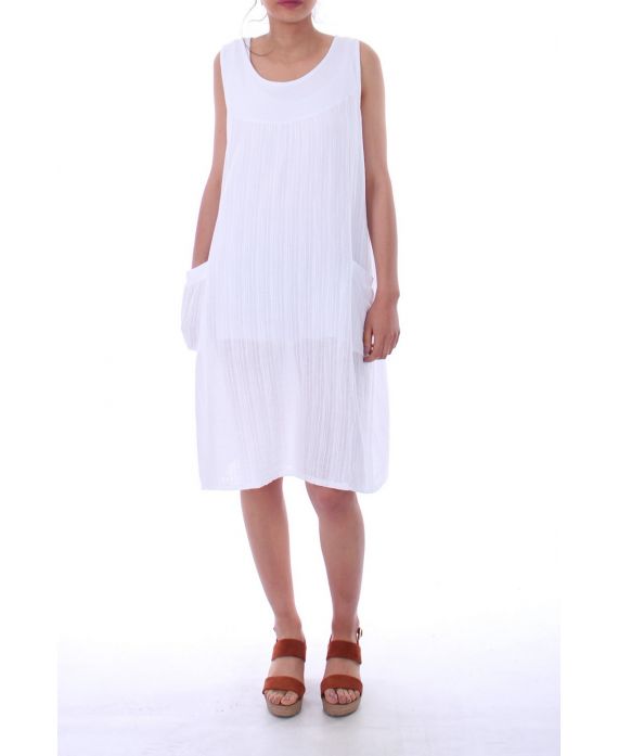 LINEN DRESS 0073 WHITE