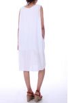 LINEN DRESS 0073 WHITE