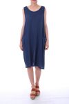 LINEN DRESS 0073 BLUE