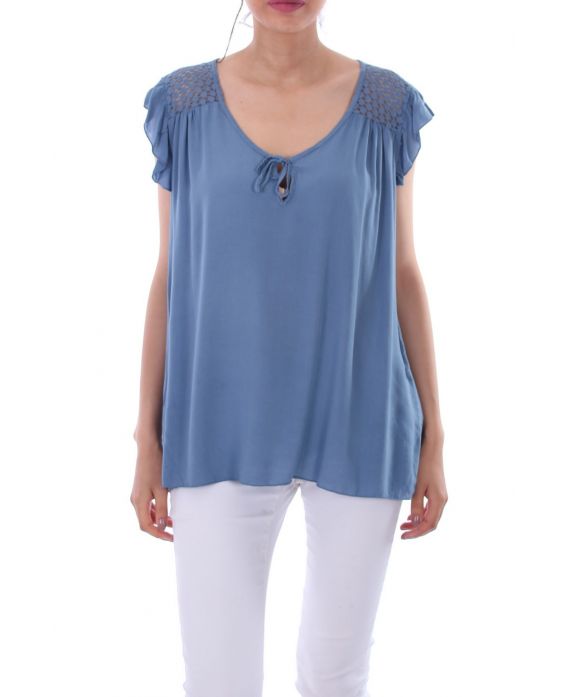 TOP DI PIZZO 0077 BLU