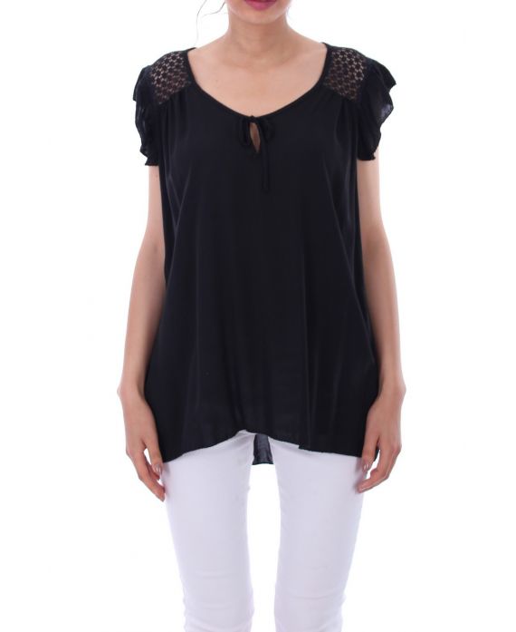 TOP DI PIZZO 0077 NERO