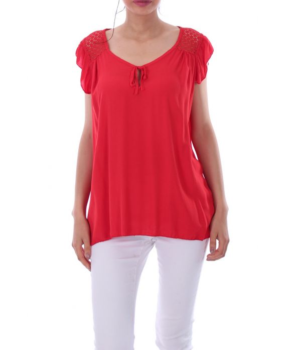 TOP DI PIZZO 0077 ROSSO