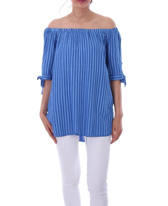 TOP RAYE SPALLE 0083 BLU