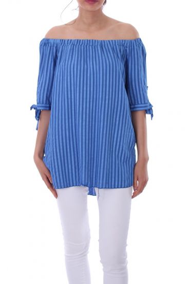 TOP RAYE SPALLE 0083 BLU