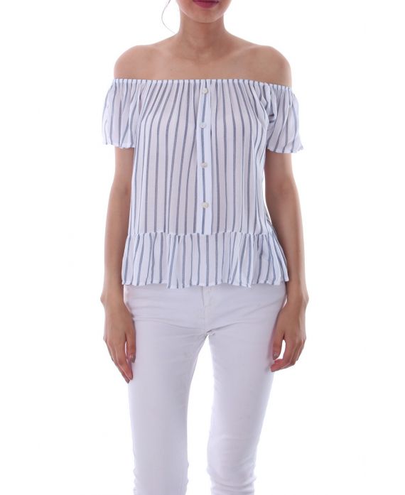 TOP RAYE SPALLE 0099 BIANCO