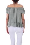 TOP RAYE SPALLE 0099 VERDE MILITARE