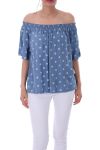 TOP PISELLO SPALLE 0100 BLU