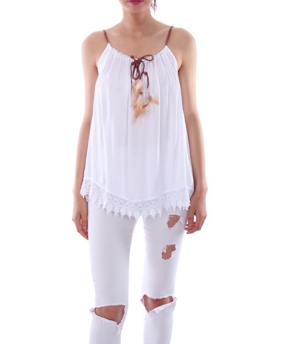 TOP ENCOLURE A PLUMES 0044 BLANC