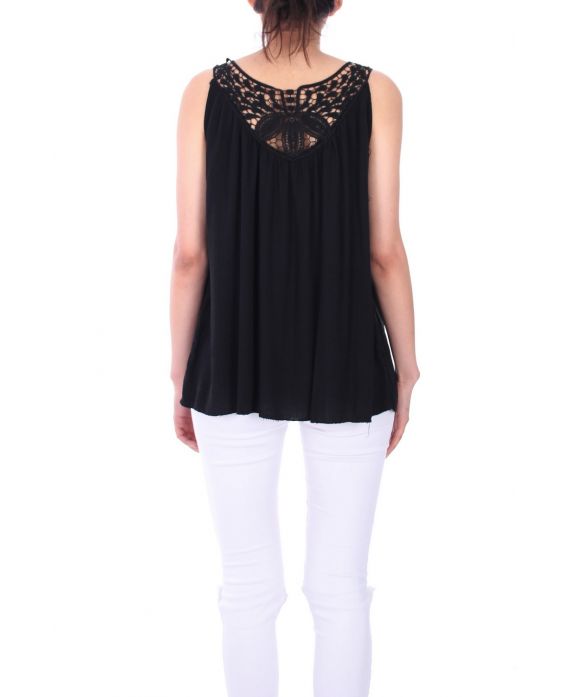 TOP DE ENCAJE CON ESPALDA 0109 NEGRO