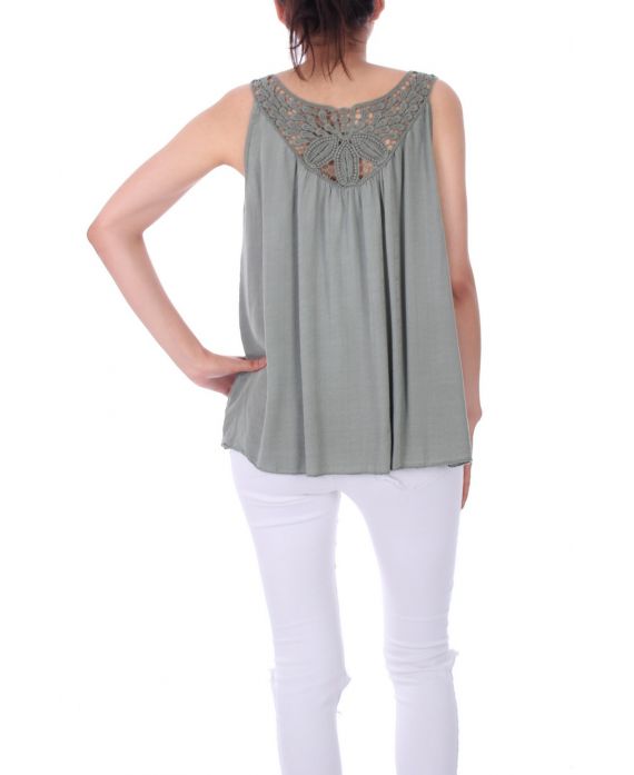 TOP SCHIENA IN PIZZO 0109 VERDE MILITARE