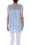 TOP SCHIENA IN PIZZO 0113 BLU