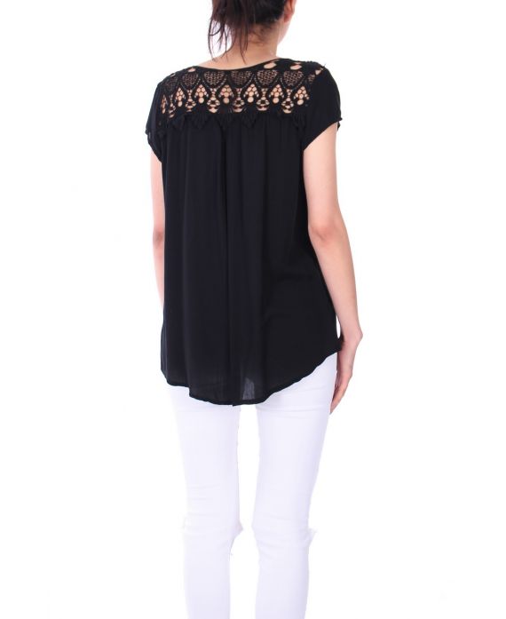 TOP SCHIENA IN PIZZO 0113 NERO