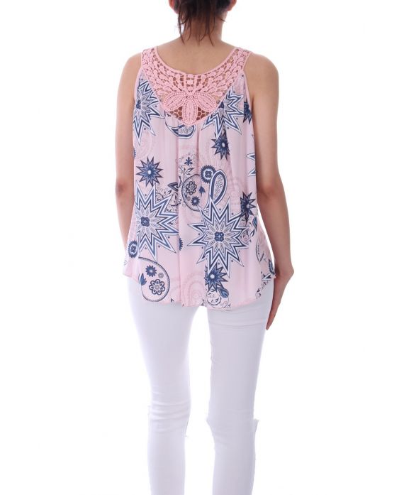 TOP PRINT BACK LACE 0114 ROZE