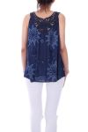 TOP PRINT BACK LACE 0114 BLAUW