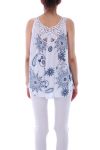 TOP STAMPA INDIETRO PIZZO 0114 BIANCO